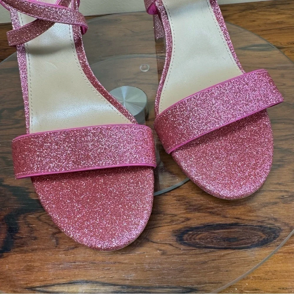 Michael Kors Astrid Glitter Fuchsia Heeled Sandal
